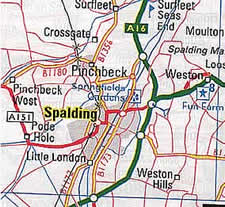 map of the spalding area